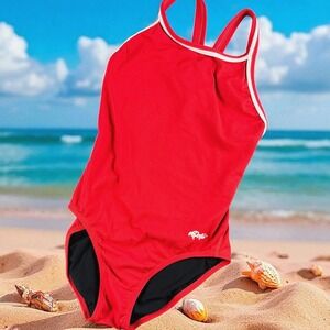 Vintage Dolfin Swimsuit S Baywatch One Piece Red Life Guard Pamela‎ Anderson